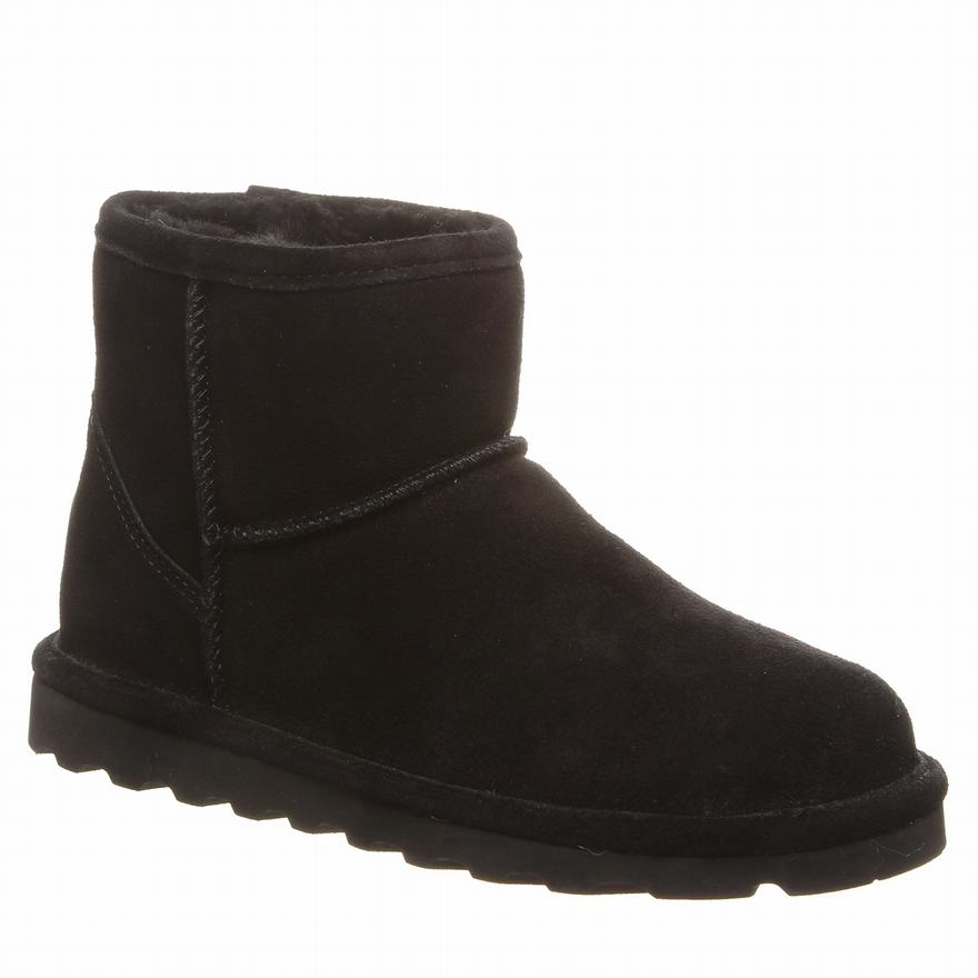 Bearpaw Alyssa Wide Snow Boots UK - Women's Boots Black ||RVZJAK-987||